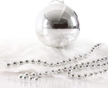 DEUBA® Новорічні кулі 66 шт. Ø 3-6 см, пластик, матові та глянцеві, для прикраси ялинки, срібні