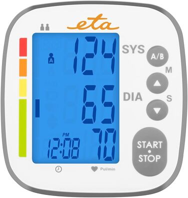 Тонометр на плече ETA для 2 осіб, пам'ять 2x250 записів