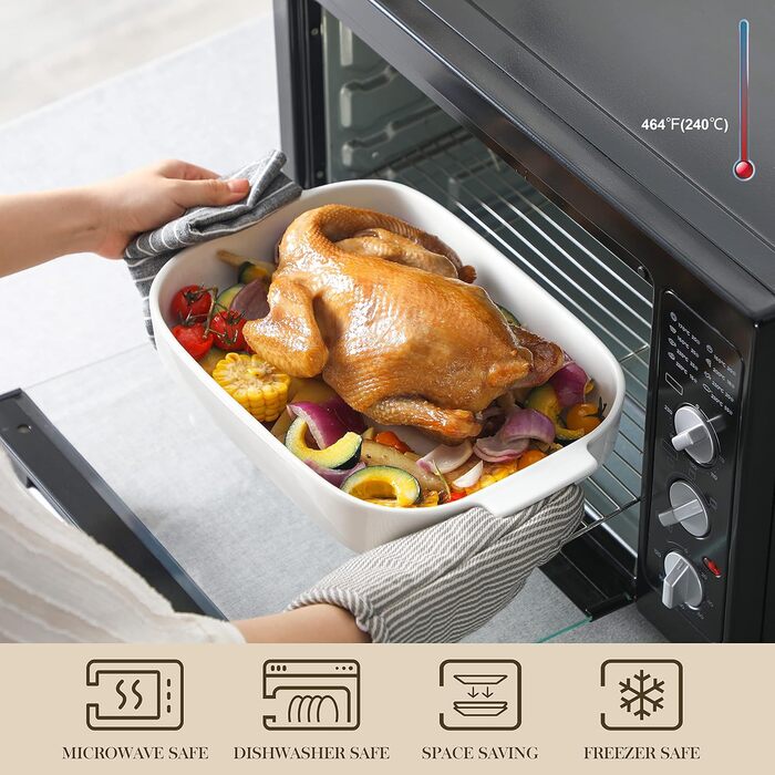 MALACASA Набір форм для запікання Bake.Bake, 3 шт. (порцеляна) - набір для випічки, каструль, тарілки, супові тарілки, білий