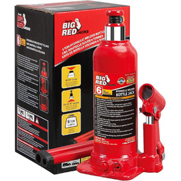Гідравлічний домкрат Torin BIG RED T90603B, 6 тонн, червоний, зварний, вантажопідйомність 5,4 кг (12 000 фунтів)