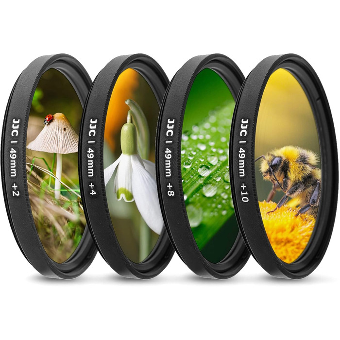 Набір макрофільтрів JJC 58 мм (+2, +4, +8, +10) для Canon EOS 90D 80D 5DII 5DIII 60D 70D та інші камери з об'єктивом 58 мм (49 мм)