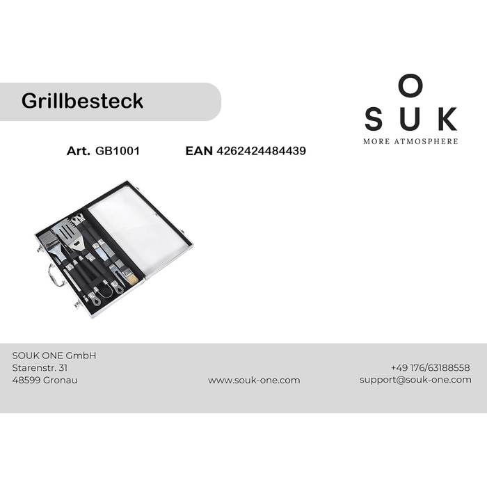 Набір гриль-посуду з нержавіючої сталі 11 предметів: гриль-кофр, аксесуари для барбекю, подарунок для гриля та приготування їжі (щітка, вилка, щипці, шампури, пензлик, лопатка)