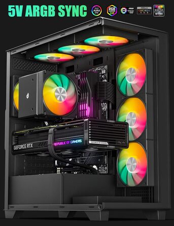 upHere Система охолодження CPU з RGB підсвічуванням, Dual Tower, 6 теплових трубок, 120мм вентилятор, сумісна з AMD AM4/AM5 та Intel 2011/2066