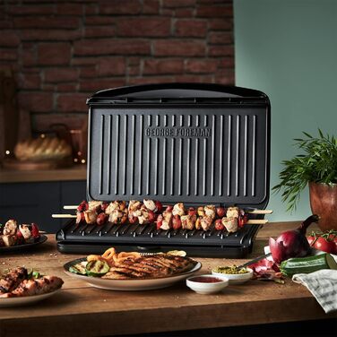 George Foreman 25800 Large Grill with Grill Plate, Cooktop & Toaster - Fast Heating & Easy Cleaning