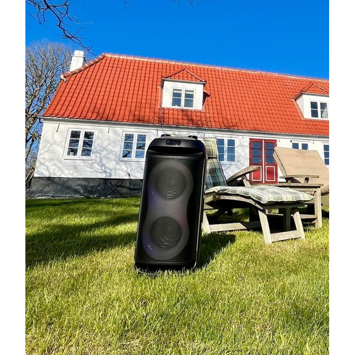 Reflexion PS09BT Bluetooth Портативна Акустика для Вечірок, DJ, Караоке, 500 Вт, FM Радіо, LED Ефект, Мікрофон, Вбудований Акумулятор, Чорний