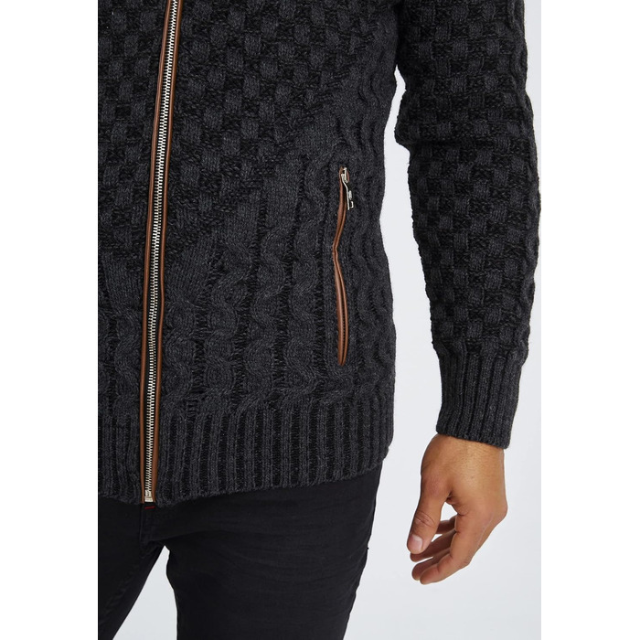 Чоловічий кардиган Leif Nelson з блискавкою, Regular Fit, антрацит/чорний, 3XL