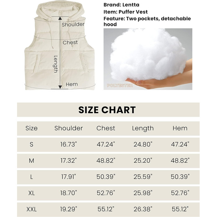 Жіноча безрукавна стьобана жилетка Lentta з капюшоном, тепла зимова жилетка, пухова жилетка, колір бежевий
