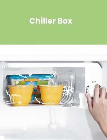 Mini холодильник Comfee RCD50WH2(E) 43L з відділенням для льоду – для дому, офісу, кімнати. Швидке охолодження, регулювання температури, білий колір.