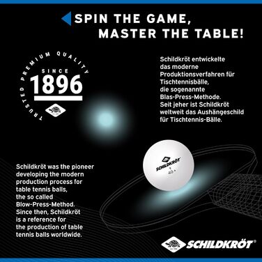 Donic Schildkröt T-One Table Tennis Balls - Poly 40+ Quality Training Balls (120 Pack)