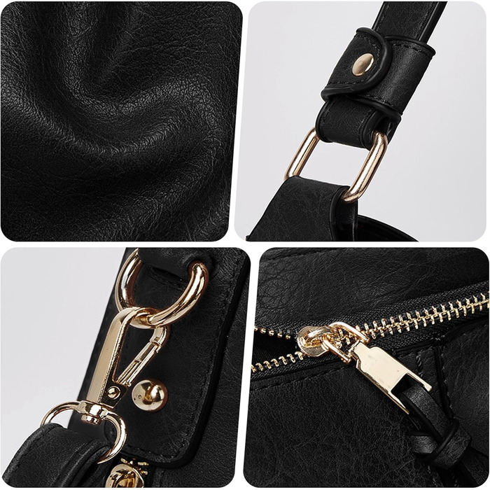 Сумка жіноча шопер велика елегантна через плече, PU-шкіра, колір кава, з кишенею, замок (B Schwarz)