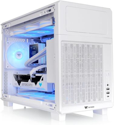 Корпус для ПК Thermaltake TR200 Micro Chassis (Micro-ATX/Mini-ITX), білий, підтримка СРО 360мм, 7 вентиляторів, USB-C