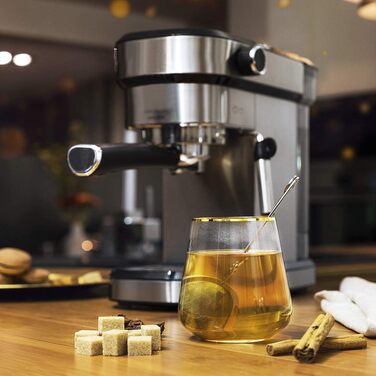 Cecotec Espressomaschine Espresso and Cappuccino Cafelizzia 790 Steel Pro. 1350W, Manometer, Thermoblock System, 20 Bar pressure, automatic mode for 1-2 coffees, swivel steam wand, 1.2L, Stainless Steel (Without Manometer)