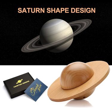 Набір для копчення коктейлів та віскі, з 4 дерев'яними стружками, подарунок на День батька, для Old Fashioned, коктейлів, віскі, бурбону, кави, м'яса та горіхів (Saturn)