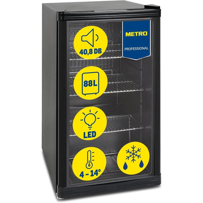 Холодильник для напоїв METRO Professional GSC2125B, 88 л, чорний