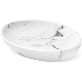 Підставка для мила Shinowa: неслизька коробочка для мила з харчового гіпсу, білий камінь. Організатор для ванної кімнати, туалету, кухні.