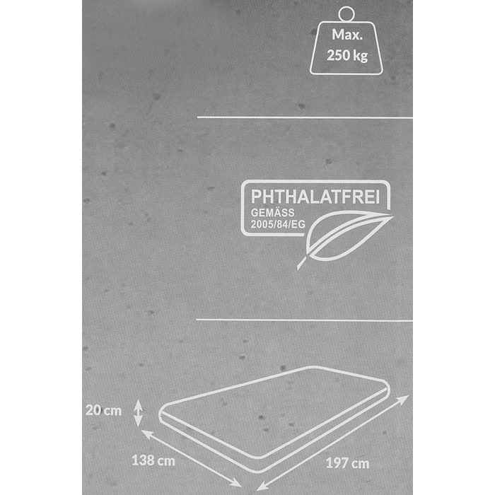 Надувне ліжко High Peak Comfort Plus - для кемпінгу, гостей, як ізомат, з насосом (197 x 138 x 20 см)