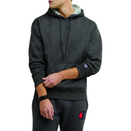 Спортивна кофта Champion Powerblend Fleece з капюшоном, логотип C (кольори вже не виробляються), стандартний розмір XL, темно-сірий