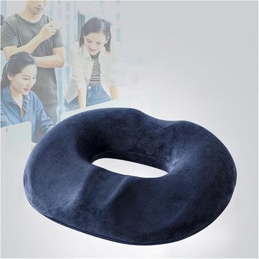 Alacritua Coccyx Cushion, Office Chair Pad Memory Foam Washable Comfort Enhancer, Car Seat Cushion for Car Seat, Wheelchair, Gaming Chair and Office, DarkBlue