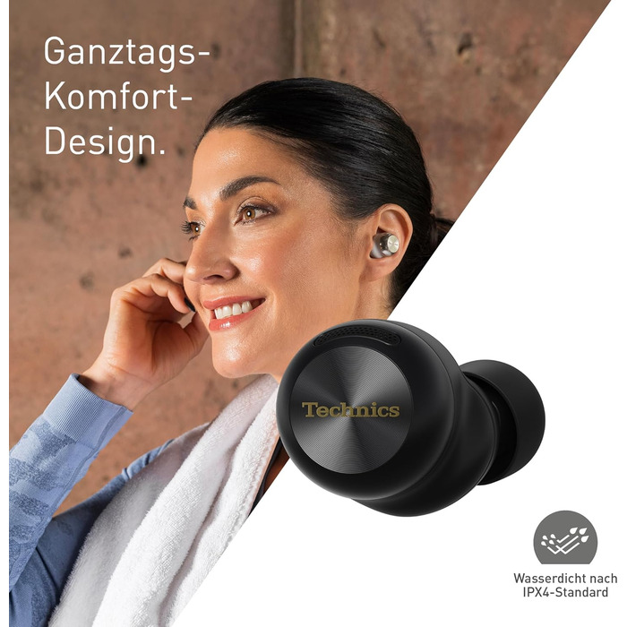 Technics EAH-AZ100E-S Бездротові навушники з активним шумозаглушенням, 10 мм драйвер, Multipoint Bluetooth, Voice Focus AI, комфортні, сріблясті