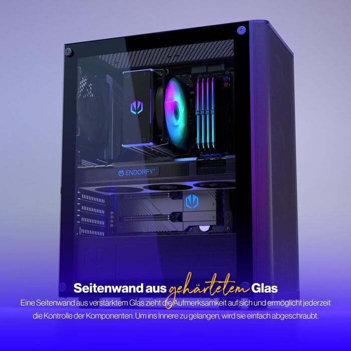 Корпус для ПК Endorfy Ventum 200 ARGB, ATX, з 4 вентиляторами 120 мм ARGB, скло, Mesh-фасад, широка сумісність з охолодженням