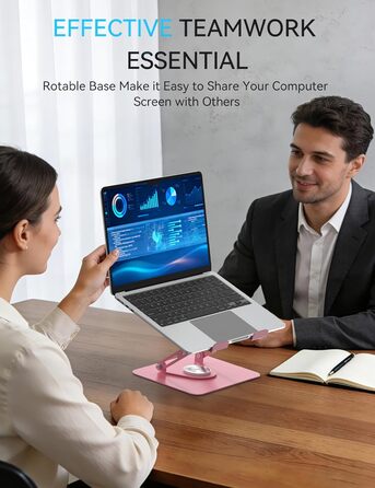 Підставка для ноутбука Soundance 360° з регулюванням висоти, чорна (C-Pink), 10-15,6 дюймів