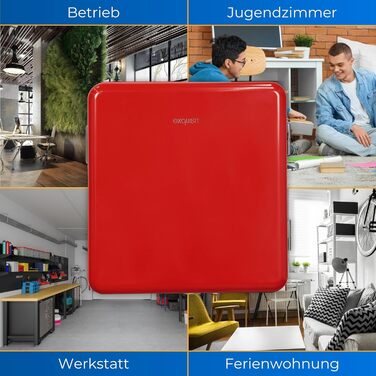 Exquisit Mini Холодильник CKB45-0-031F білий | Компактний холодильник 47 л | Холодильник для готелю | Холодильник без морозильної камери | Ретро холодильник Exquisit білий