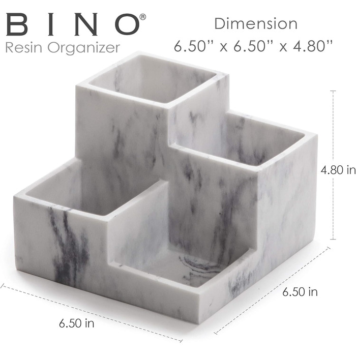 4-Compartment Multi-Purpose Organizer - Makeup Brush Holder for Makeup Brushes, Organizer, Toothbrush Holder, Marble, Bathroom Accessories (Matte Marble)