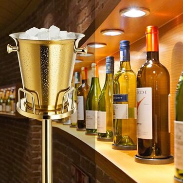 Ейскюбель: Якісний ес-кюбель з нержавіючої сталі для барів, вечірок, весіль, вина, шампанського, спиртних напоїв. Зберігає лід 3-6 годин, золотий, 3FT (91 см).