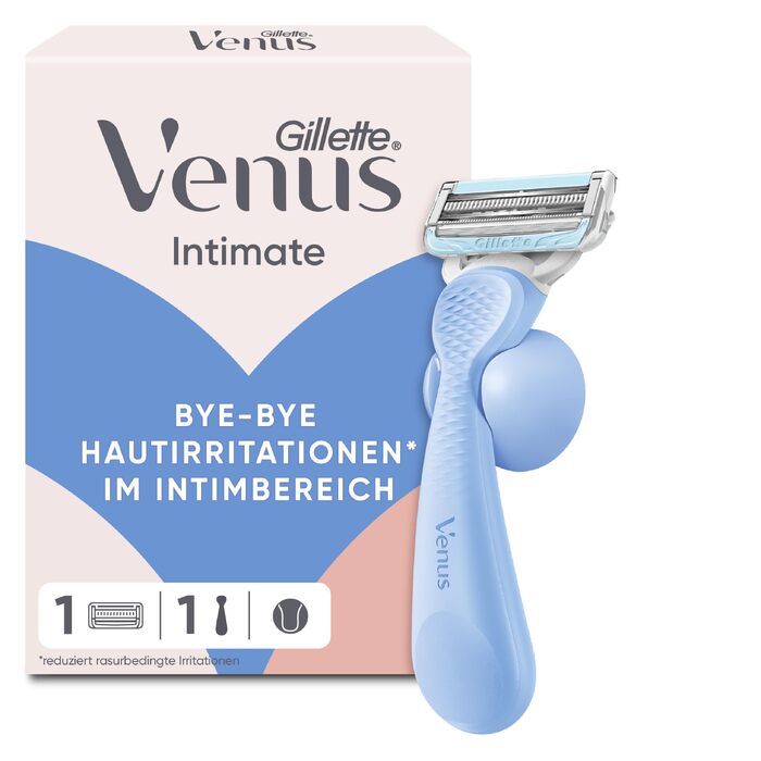 Жіноча бритва Gillette Venus для зони бікіні та чутливої шкіри, сіро-блакитна (1 бритва + 1 змінне лезо)