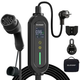 Кабель для зарядки електромобіля Type 2 Schuko 3.68kW (1 фаза, 6-16A) ELEGRP, 10м, IP66, Plug & Play