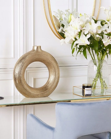 Декоративна ваза COMAL Metal, 40 см, золотиста