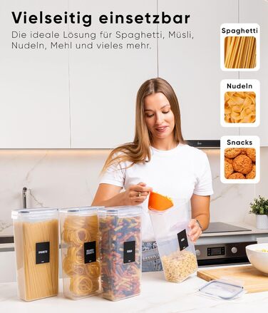 Набір контейнерів для зберігання Deco haus® 24 шт. з кришкою, герметичні - для кухні, продуктів, організації - для борошна, макаронів, мюслі