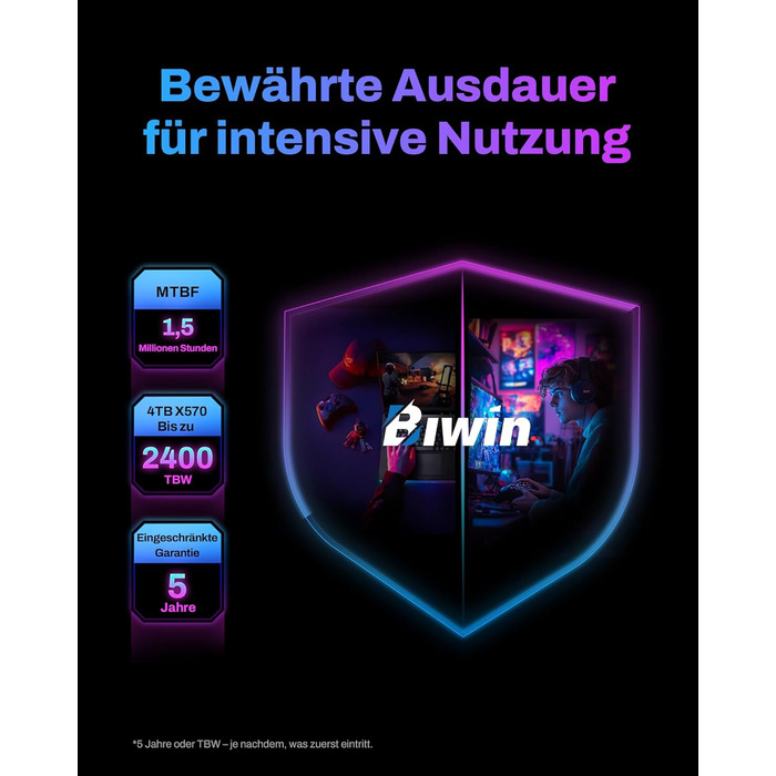 SSD BIWIN Black Opal X570 Gen5 4TB - NVMe PCIe 5.0 (M.2 2280) для ноутбука та ПК