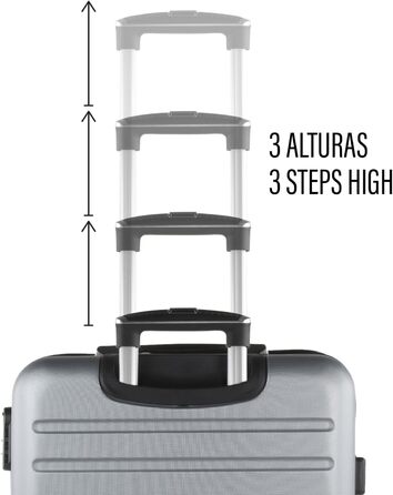 Чемодан валіза на колесах KPAT, валіза-тележка, валіза з жорсткого корпусу, срібна, S+L