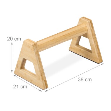 Relaxdays Push-Up Grips Bamboo 2-Piece Set