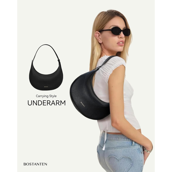 Сумка жіноча BOSTANTEN велика шопер з екошкіри, чорна (1-3320-schwarz)