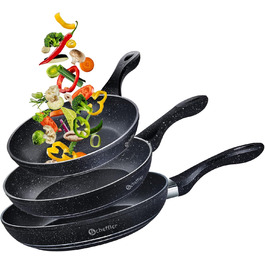 Scheffler Nonstick Fry Pan Set - 20/24/28cm - Compatible with All Cooktops