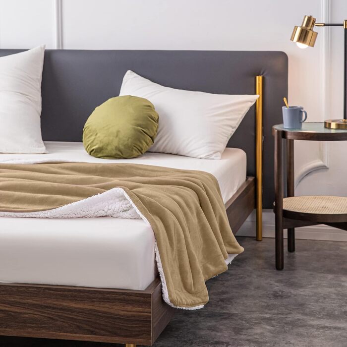 Плед Mixibaby для дому, теплий та м'який, 150 x 200 см, бежевий