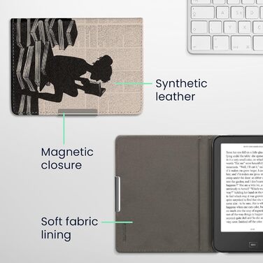 Чохол-книжка kwmobile для Tolino Vision 1/2/3/4 HD - Чохол для eReader з малюнком 