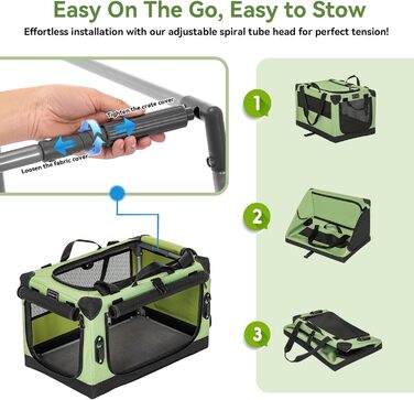 Транспортна переноска для собак та котів Petsfit, складана, для подорожей та авто, XS, зелена