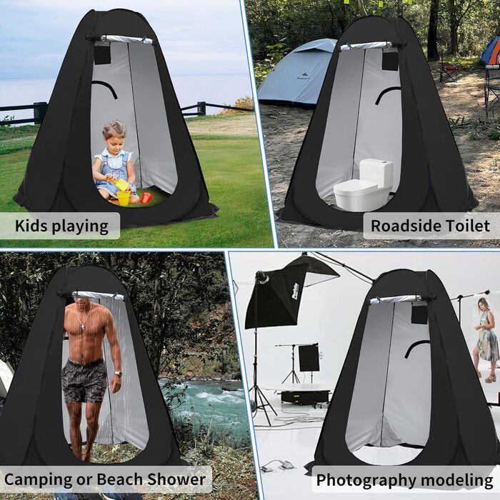 Portable Pop-Up Shower Tent - Outdoor Privacy Shelter for Beach, Camping, Hiking & Fishing - UV Protection (59