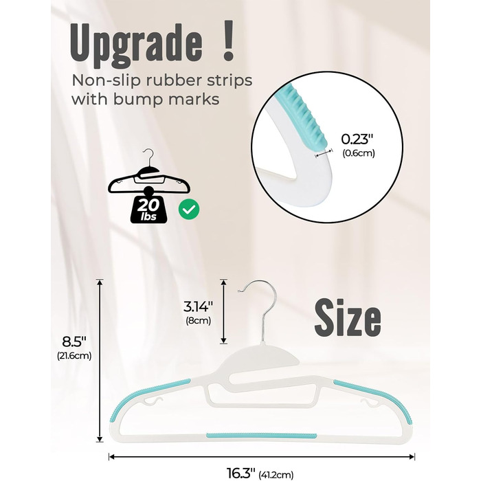 20 шт. Плечики для одягу HOUSE DAY з пластику, неслизькі, для вологого та сухого одягу, обертаються на 360°, міцні, економія місця