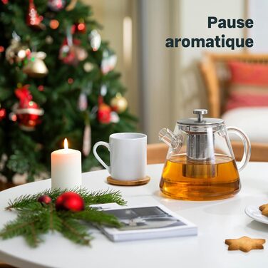 Скляний чайник для чаю SILBERTHAL з підставкою-підігрівачем та ситечком, 1.5 л