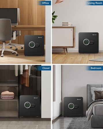 Сейф Kavey Safe Tresor: цифровий замок, подвійний захист, LED-підсвічування, 32L