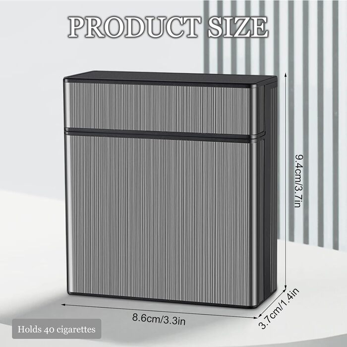 Металеве тютюнотримач Groß: Алюмінієвий кейс для сигарет на 40 штук, стильний дизайн, нержавіюча сталь