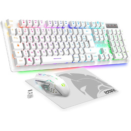 Empire Gaming Armor RF800: Бездротовий комплект клавіатури та миші для геймінгу RGB, AZERTY (Французька розкладка)