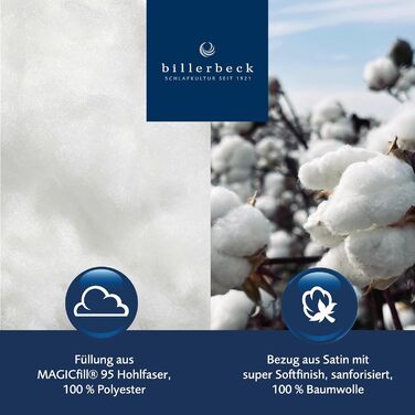 Billerbeck ковдра Wash-Star UNO всесезонна 135x200 см – синтетична ковдра MAGICfill®, порожниста фібра, 100% поліестер, з Eco Wash-Egg, середня щільність