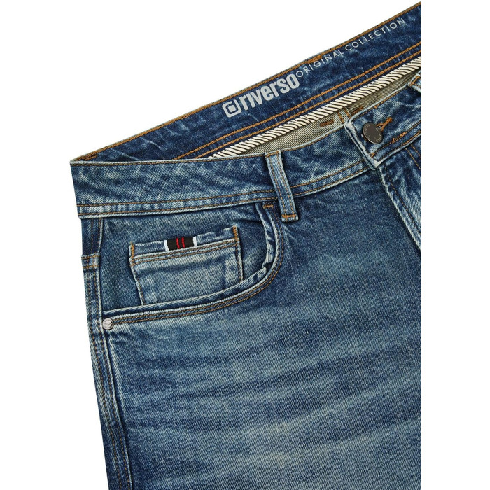 Чоловічі джинси Riverso RIVEddy Regular Fit, еластичні, блакитні/чорні, розміри 29-40, 36W/32L