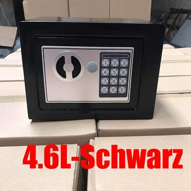 Сейф Tresor з двобічним замком, сталева конструкція, електронний код та 2 ключами для бізнесу, готівки, ювелірних виробів та цінностей (4.6L, чорний)