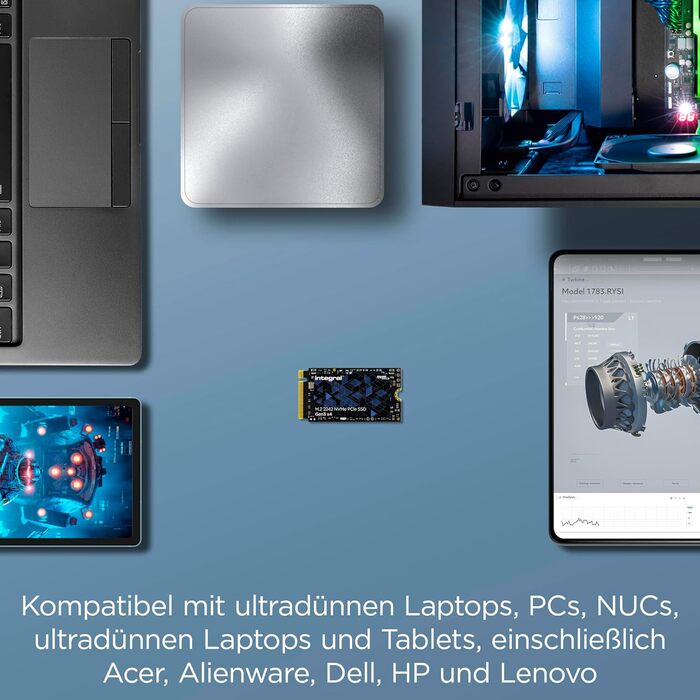 SSD Integral Edge GEN5 2TB M.2 PCIe 4.0 NVMe - 12000 MB/s, 2230, сумісний з Valve Steam Deck, Microsoft Surface Pro, ПК та ноутбуками